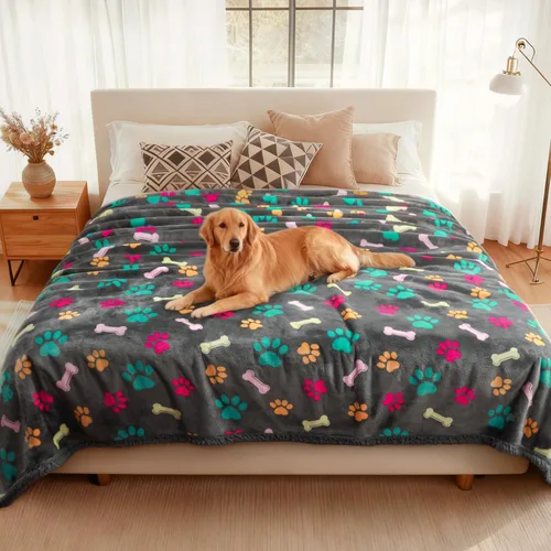 Vista 21 de Luciphia Mantas impermeables para mascotas para sofá o cama, a prueba de orina líquida, lavable, suave, esponjosa, manta reversible para perros