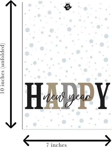Vista 4 de Red Door Inspirations Tarjeta de felicitación de feliz año nuevo 2023, fabricada en los Estados Unidos (paquete de 25 unidades)