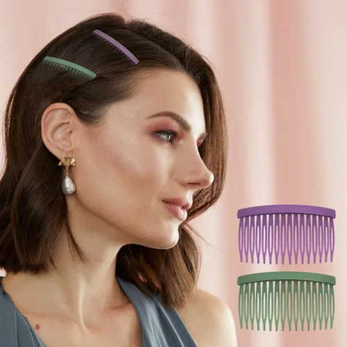 Vista 5 de Mary Lavender - Peine para el cabello para mujer, peine de sujeción con flequillo, pinzas para el cabello, accesorios para el cabello, peine