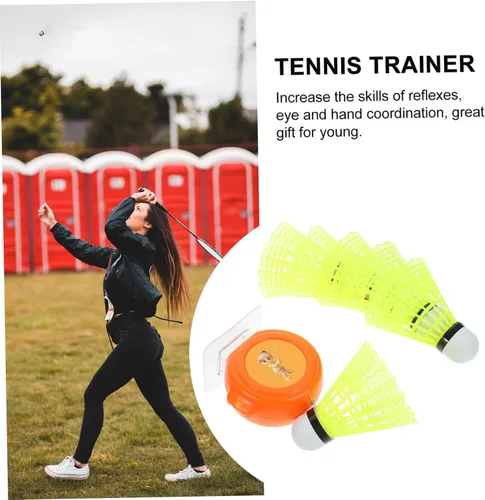 Vista 8 de 1 Unidades Entrenador de Tenis Rebotador Pelotas Bádminton Shuttlecock Máquina para un solo jugador Equipo de entrenamiento de bádminton portátil