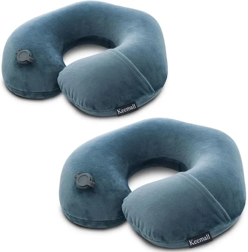 Vista 23 de Keemall Almohada de Cuello de Coche Inflable, Almohada de Reposacabezas de Coche Inflable Suave para Asiento de Conducción con Correa Ajustable