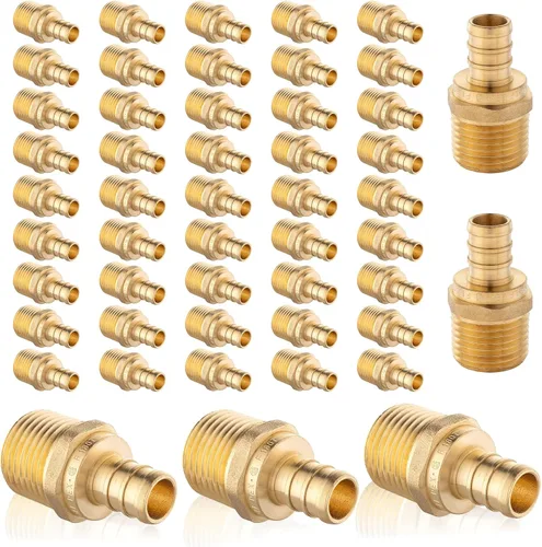 Vista 11 de EFIELD PEX - Juego de 2 adaptadores roscados macho de 1/2 pulgadas x 1/2 pulgadas, ASTM F1807, certificado UPC, NSF/ANSI 61 LF Brass,ASTM