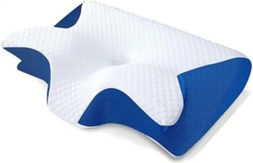 Vista 9 de Almohada cervical para dolor de cuello, almohada ortopédica para dolor de cuello y hombros, almohadas cervicales y cervicales para dormir de espalda