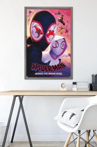 Vista 6 de Trends International Marvel Spider-Man: Across The Spider-Verse - Póster de pared de una hoja de máscaras, 22.37 x 34.00 pulgadas, versión enmarcada