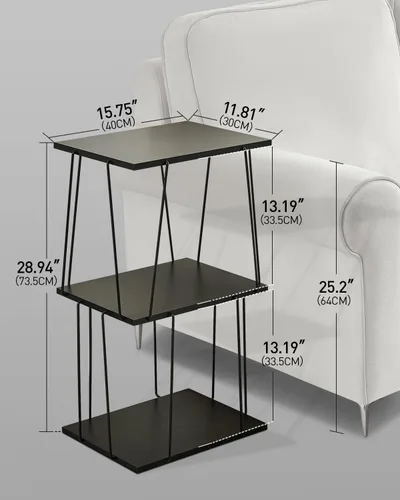 Vista 3 de KJGKK Mesa auxiliar alta, mesa auxiliar pequeña, mesa decorativa de 29 pulgadas de alto, mesita de noche para sala de estar, dormitorio y oficina