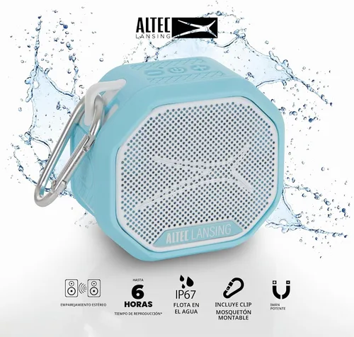 Vista 3 de Altec Lansing HYDRATREK - Altavoz Bluetooth magnético, impermeable IP67, altavoz portátil, emparejamiento inalámbrico verdadero, carga rápida USB-C