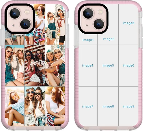 Vista 22 de Funda de teléfono personalizada para iPhone 13 personalizada con collage de múltiples imágenes, funda resistente a los arañazos, a los golpes, funda