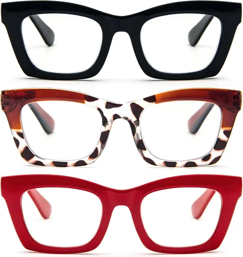 Vista 9 de Gafas de lectura para mujer, bloqueo de luz azul, elegantes y de gran tamaño, bisagra de resorte