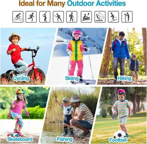 Vista 7 de MoKo Cubrebocas tipo bandana para niños con bolsillo para filtro paquete de 3 pasamontañas para el cuello para ciclismo para niños y niñas