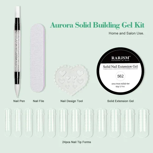 Vista 4 de RARJSM Aurora - Gel de construcción sólido antiadherente para esculpir 3D, gel de extensión de uñas para esculpir galaxia, nube estrellada