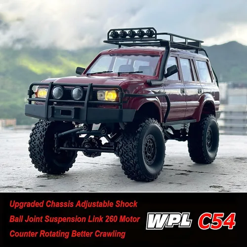 Vista 4 de RC Rock Crawler 4x4 RC Camión WPL C54 1/16 RC Rastreador RTR Camión de Control Remoto Todo Terreno 2.4G con Dirección Proporcional Motor 260, Nueva