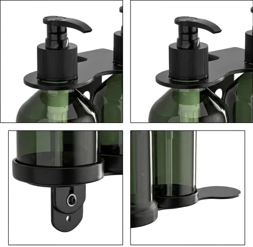 Vista 4 de Wall Mount Soap Dispenser 3-Pack Refillable Black