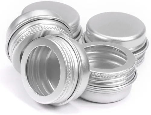 Vista 67 de Othmro Latas redondas de metal de 8.3 onzas, latas de aluminio, contenedores recargables de 8.5 fl oz, botellas de lata con tapa de tornillo