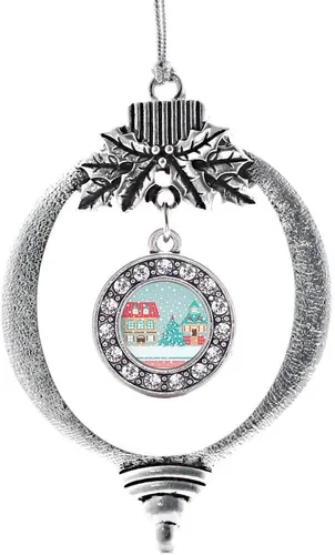Vista 320 de Inspired Silver - Adorno de cromosoma 21 con dije de círculo de plata con joyas de circonita cúbica
