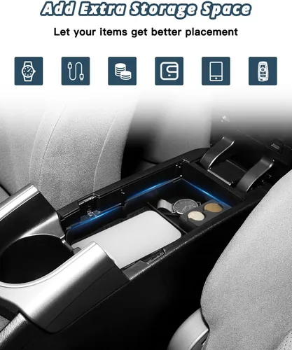 Vista 2 de Ruiya Organizador de consola central Prius 2010-2015 para Toyota Prius XV30 2010-2015 Accesorios ABS Material Reposabrazos Organizador de consola