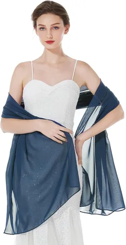 Vista 2 de BEAUTELIATE Soft Chiffon Scarfs Shawls and Wraps for Evening Dresses Bridal Wedding Shawl Wraps