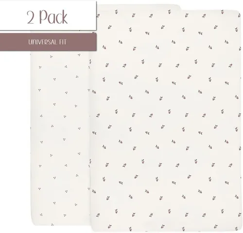 Vista 12 de Ely's & Co. Sábanas impermeables para cuna, 100 % algodón con forro impermeable, protector de colchón integrado, juego de 2 sábanas bajeras