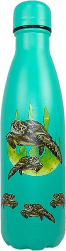 Vista 21 de NatureVac - Black Bear de Deluxebase. Botella de agua de acero inoxidable con aislamiento térmico de 17 onzas. Frasco de vacío reutilizable y a