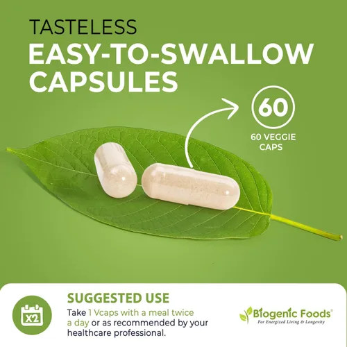 Vista 6 de Biogenic Foods Complejo B-50 Metilectric - B1 metilado - B20 multivitamínico y minerales fúlvicos, cápsulas vegetales
