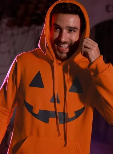 Vista 2 de Arvilhill Sudadera con capucha divertida de calabaza para hombre con disfraz de Halloween