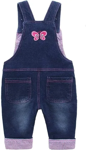 Vista 2 de KIDSCOOL SPACE Baby Girl Jean Overalls,Toddler Denim Cute 3D Bunny Outfit