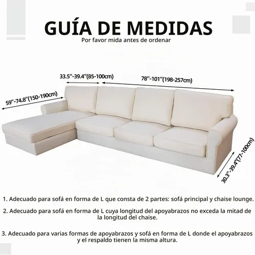 Vista 6 de Funda Easy-Going elástica para sofá modular, 2 piezas, en forma de L, para sala de estar, tela jacquard, con parte inferior elástica para perros