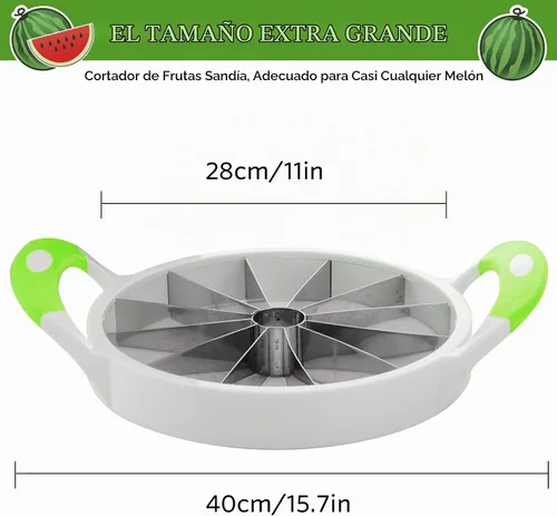 Vista 4 de SOMOYA - Cortador de sandía de acero inoxidable extra grande para cocina casera