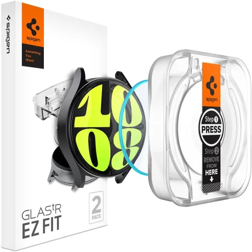 Vista 8 de Spigen Protector de pantalla de vidrio templado [GlasTR EZ FIT] diseñado para Galaxy Watch 7 (40mm) - Paquete de 2
