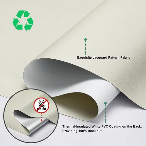 Vista 3 de Tonature Persianas Enrollables 100% Opacas para Ventanas, Persianas Enrollables sin Cordón con Protección UV Tela Jacquard, Oscurecimiento