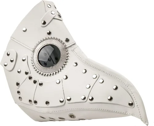 Vista 5 de Máscara de médico, color blanco steampunk