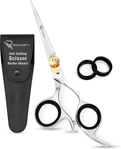 Vista 8 de Ruvanti Tijeras de corte de pelo profesionales - Tijeras de peluquería para uso en el salón y en el hogar - Filo afilado duradero Tijeras De Tijera