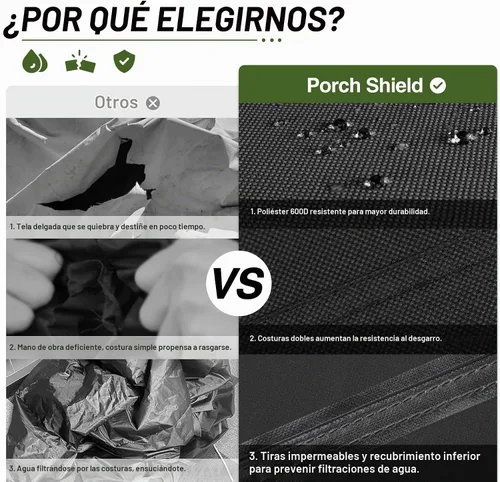 Vista 4 de Porch Shield Cubierta para carrito de patio con ruedas 40 pulgadas de largo Negro
