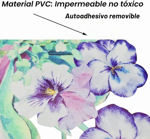 Vista 4 de Maydahui Calcomanías de pared para macetas de mariposas, calcomanías de bonsái florales en acuarela