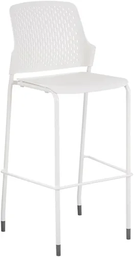 Vista 2 de Home Square Taburete de bar contemporáneo de 46.75" de alto en blanco - Juego de 2