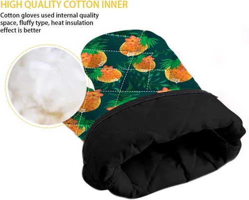 Vista 4 de UNICEU Juego de 4 manoplas de horno personalizadas y soportes para ollas, decoración de cocina, guantes protectores personalizados para hornear