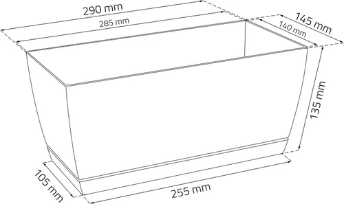Vista 4 de Prosper Plast Coubi Box Planter, 29 x 14.2 x 13.6 cm, White, 29x14.2x13.6 cm