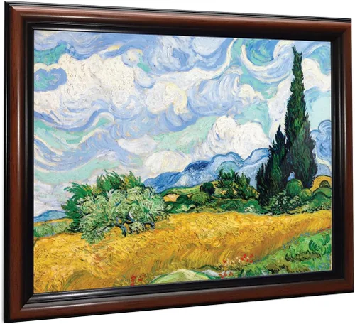 Vista 13 de Vincent Van Gogh - Arte de pared enmarcado con diseño de flores de almendra, maravilloso para exhibir en la cocina, el baño o la decoración
