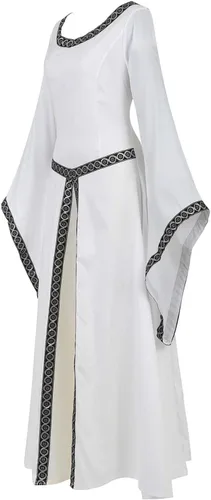 Vista 16 de Kranchungel - Vestidos renacentistas de estilo medieval/irlandés/campesino para mujer; disfraz de hada, para bailes