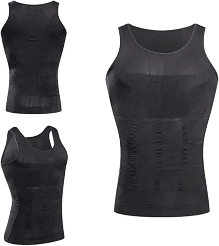 Vista 2 de GKVK Mens adelgazar cuerpo Shaper chaleco camisa Abdomen Slim