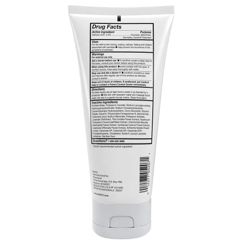 Vista 2 de MG217 Jabón facial y corporal exfoliante medicado para síntomas de psoriasis, ácido salicílico, ácido hialurónico, niacinamida, ceramidas, 8 onzas