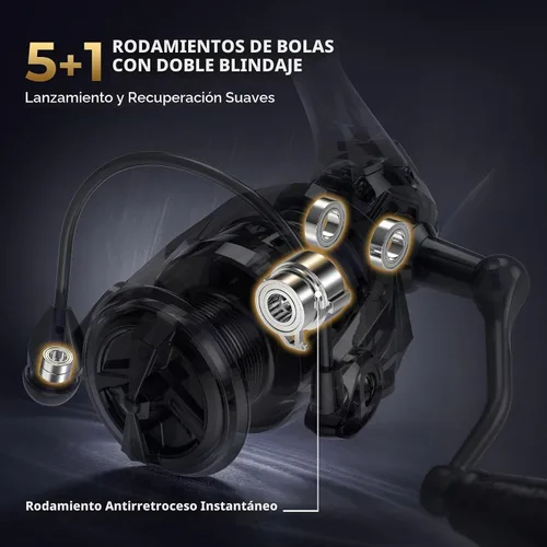Vista 6 de KastKing Lethal Phantom Spinning Fishing Reels with Superpolymer Handle