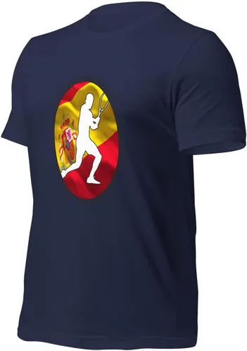 Vista 7 de Carlos Alcaraz Camiseta de manga corta unisex de algodón con diseño de bandera de España