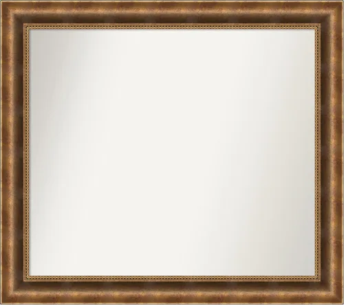 Vista 578 de Amanti Art Espejo de pared personalizado no biselado (25 x 25 pulgadas), marco de bronce acentuado, varios tamaños personalizados, espejo de baño