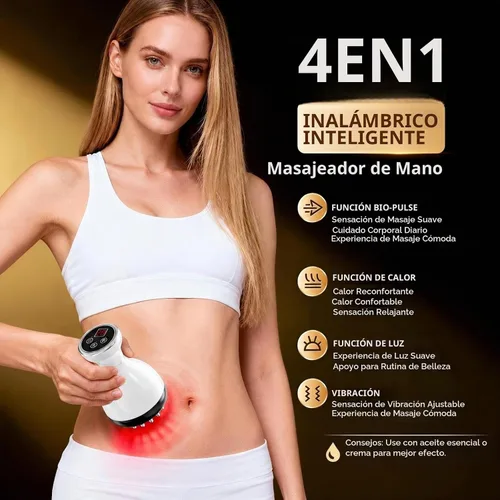 Vista 2 de Masajeador de drenaje linfático y herramienta de masaje anticelulitis, ayuda a reducir las estrías y la celulitis, para piernas, brazos y vientre