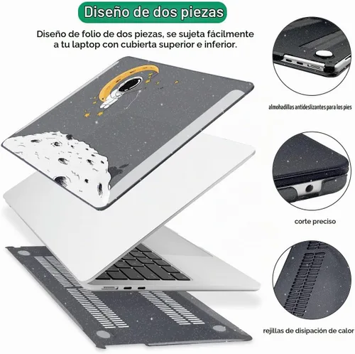 Vista 4 de Funda compatible con MacBook Air de 15 pulgadas M5 2026 2025 2024 2023 versión modelo M4 A3241 A3114 M3 A2941 M2 con pantalla de retina líquida