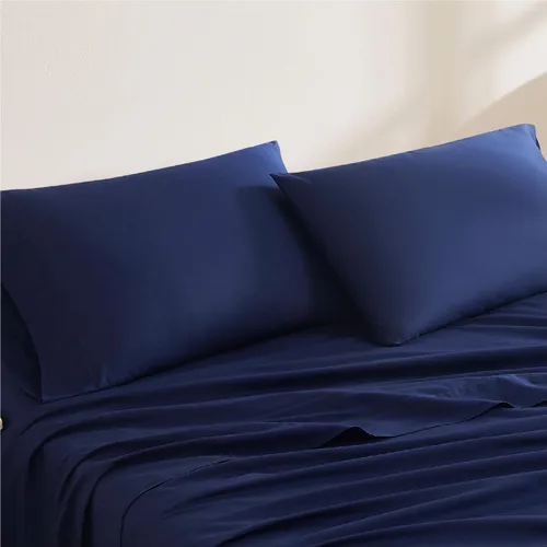 Vista 15 de Linen Closet Juego de sábanas y fundas de almohada 100% algodón orgánico, 3 Blanco Ártico
