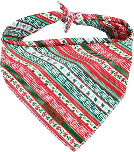 Vista 20 de MR. CHUBBYFACE - Bandana de Navidad para perro, bufanda lavable a cuadros de Navidad para cachorros, bandana ajustable para mascotas para perros