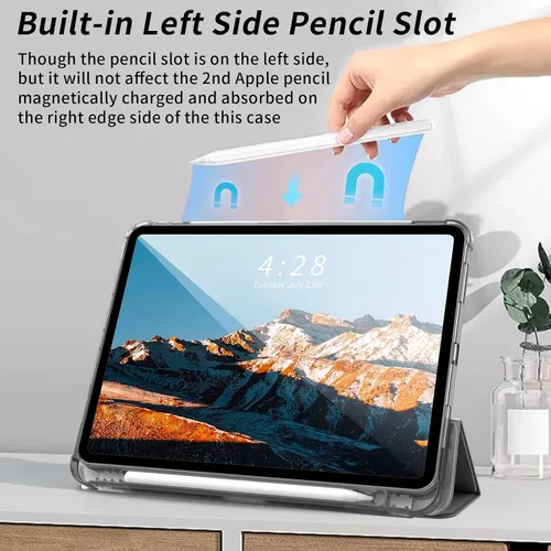 Vista 5 de Kenke - Funda para iPad Pro de 11 pulgadas 4ª/3ª/2ª/1ª generación 2022/2021/2020/2018 con soporte para carga de segundo lápiz con soporte