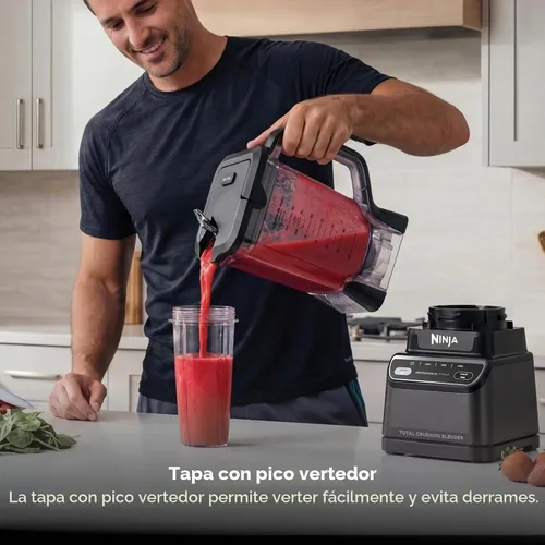 Vista 5 de Ninja Licuadora profesional Licuadora de batidos, mezcladora de bebidas, molinillo, trituradora de hielo Tecnología Total Crushing™, preajustes