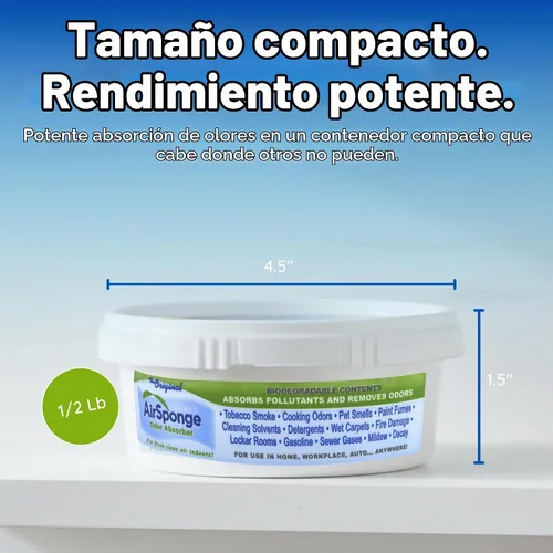 Vista 6 de Delta Nature's Air - Esponja absorbente de olores sin perfume, tina de plástico de 1/2 libras.
